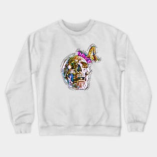 Skull Butterfly Mosaic Art Crewneck Sweatshirt